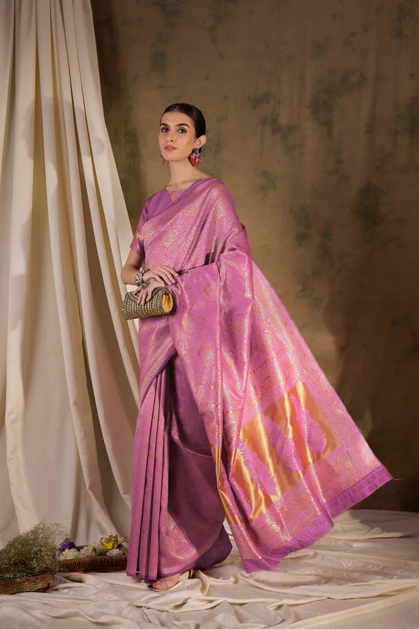 Pink_Art_Silk_Woven_Banarasi_Saree_With_Unstitched_Blouse_For_Women