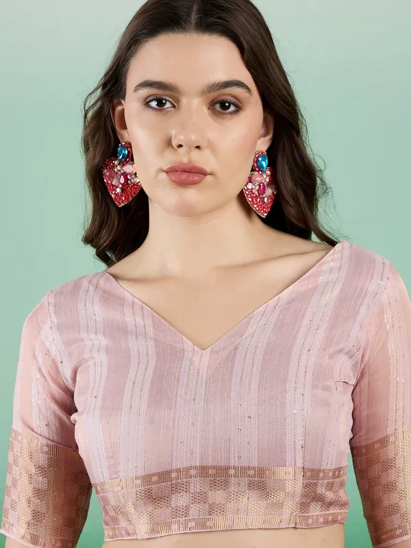 Pink_Organza_Woven_Banarasi_Saree_With_Unstitched_Blouse_For_Women