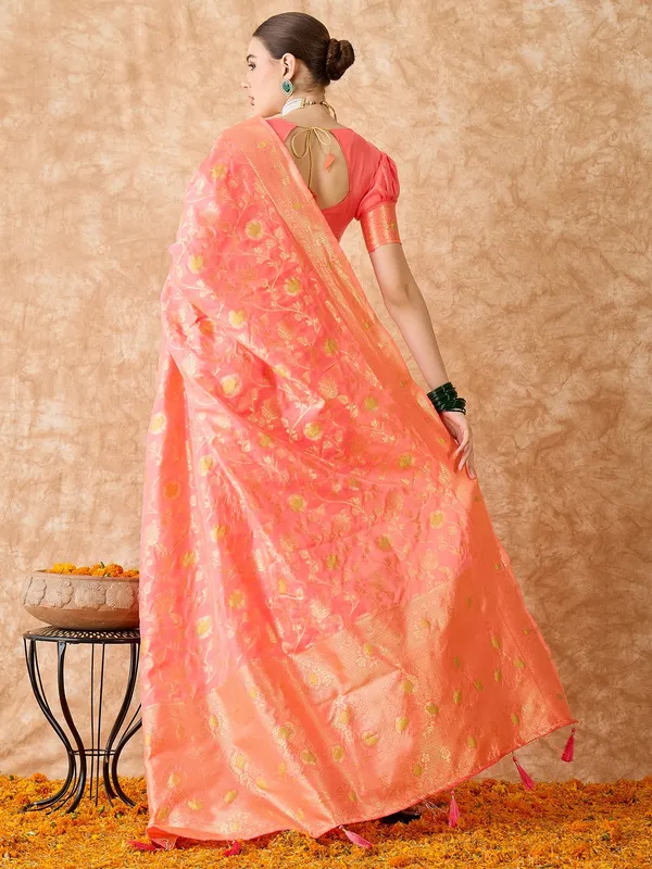 Brown_Art_Silk_Woven_Banarasi_Saree_With_Unstitched_Blouse_For_Women