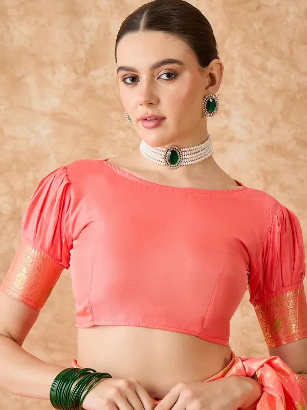 Brown_Art_Silk_Woven_Banarasi_Saree_With_Unstitched_Blouse_For_Women