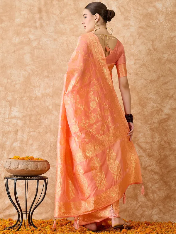 Brown_Art_Silk_Woven_Banarasi_Saree_With_Unstitched_Blouse_For_Women