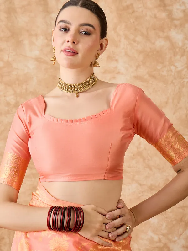 Brown_Art_Silk_Woven_Banarasi_Saree_With_Unstitched_Blouse_For_Women