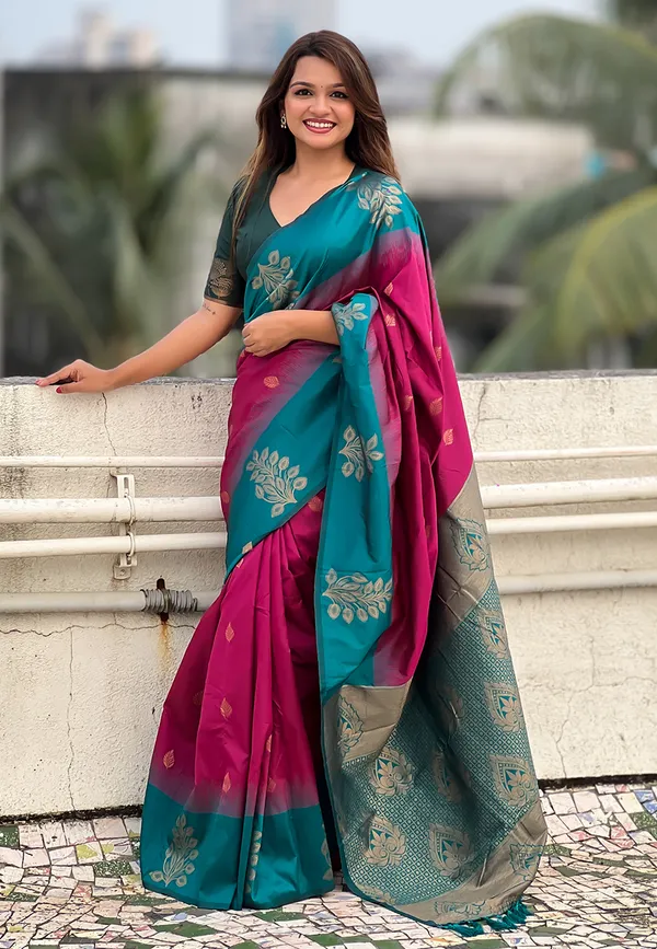Red_Art_Silk_Self_Design_Kanjivaram_Saree_With_Unstitched_Blouse_For_Women