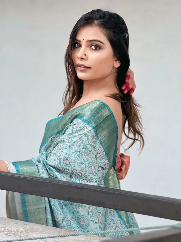 Blue_Art_Silk_Self_Design_Kanjivaram_Saree_With_Unstitched_Blouse_For_Women
