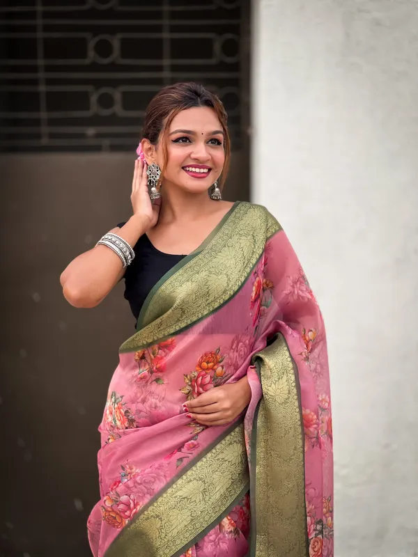 Pink_Art_Silk_Self_Design_Kanjivaram_Saree_With_Unstitched_Blouse_For_Women