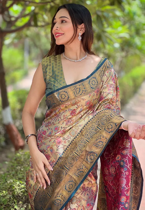 Dark_Blue_Art_Silk_Self_Design_Dharmavaram_Saree_With_Unstitched_Blouse_For_Women