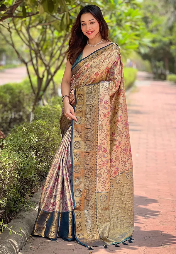 Dark_Blue_Art_Silk_Self_Design_Dharmavaram_Saree_With_Unstitched_Blouse_For_Women