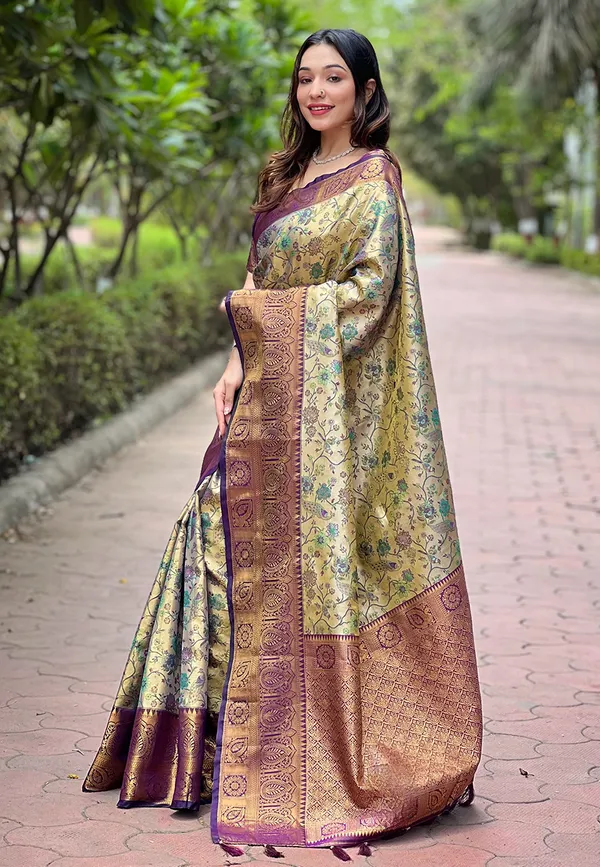 Maroon_Art_Silk_Self_Design_Dharmavaram_Saree_With_Unstitched_Blouse_For_Women