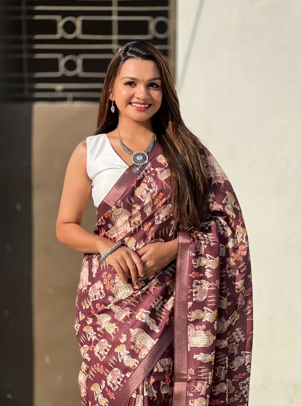 Maroon_Art_Silk_Self_Design_Kanjivaram_Saree_With_Unstitched_Blouse_For_Women