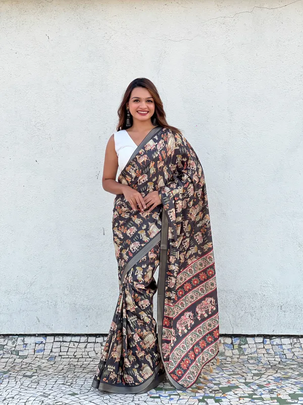 Black_Art_Silk_Self_Design_Kanjivaram_Saree_With_Unstitched_Blouse_For_Women