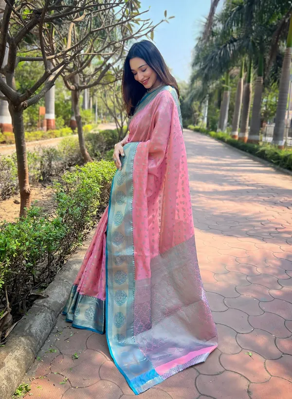 Pink_Art_Silk_Self_Design_Kanjivaram_Saree_With_Unstitched_Blouse_For_Women