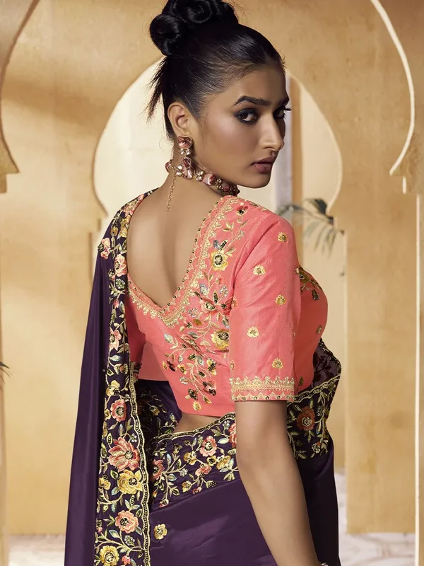 Purple_Crepe_Embellished_Bollywood_Saree_With_Unstitched_Blouse_For_Women