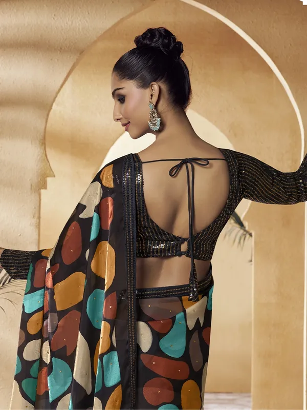 Multicolor_Satin_Embellished_Bollywood_Saree_With_Unstitched_Blouse_For_Women