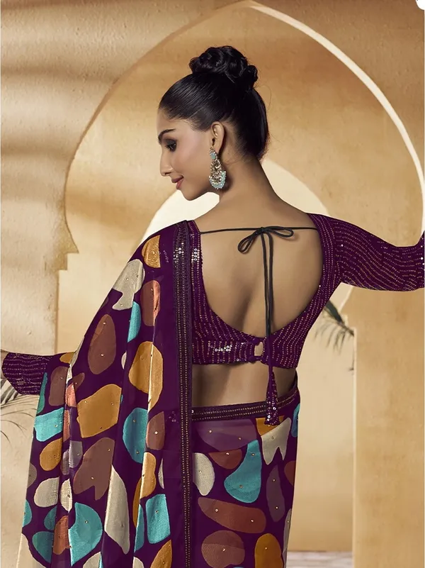 Multicolor_Satin_Embellished_Bollywood_Saree_With_Unstitched_Blouse_For_Women