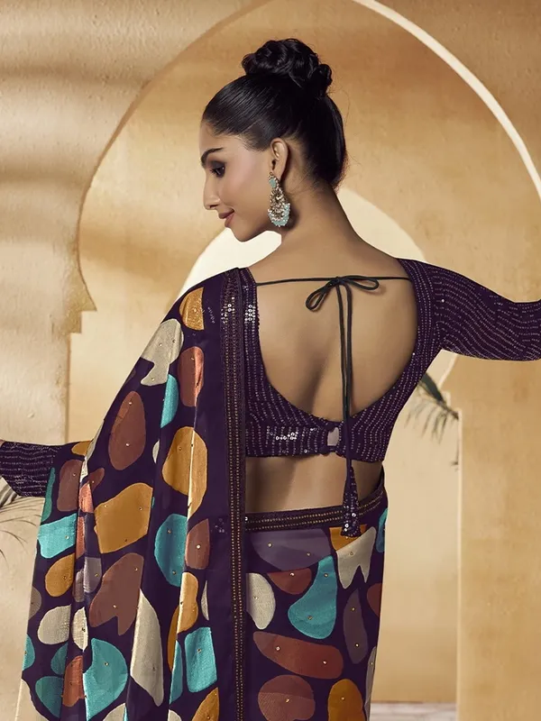 Multicolor_Satin_Embellished_Bollywood_Saree_With_Unstitched_Blouse_For_Women