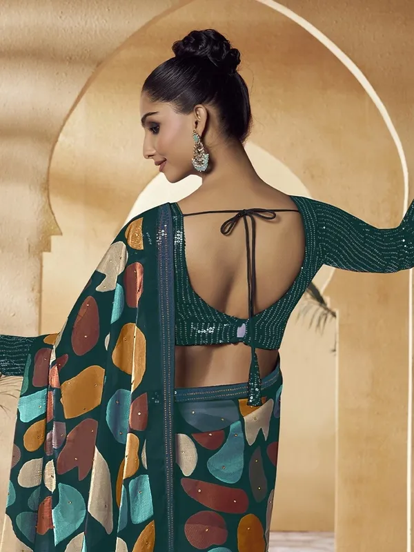 Multicolor_Satin_Embellished_Bollywood_Saree_With_Unstitched_Blouse_For_Women