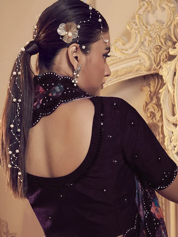 Multicolor_Pure_Silk_Embellished_Bollywood_Saree_With_Unstitched_Blouse_For_Women