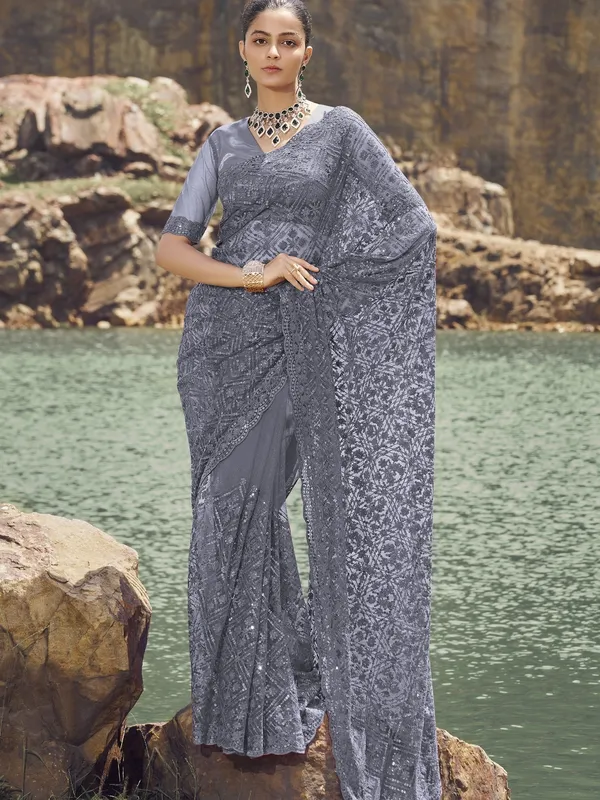 Grey_Net_Embellished_Bollywood_Saree_With_Unstitched_Blouse_For_Women