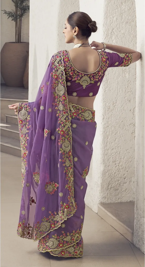 Purple_Raw_Silk_Embellished_Bollywood_Saree_With_Unstitched_Blouse_For_Women