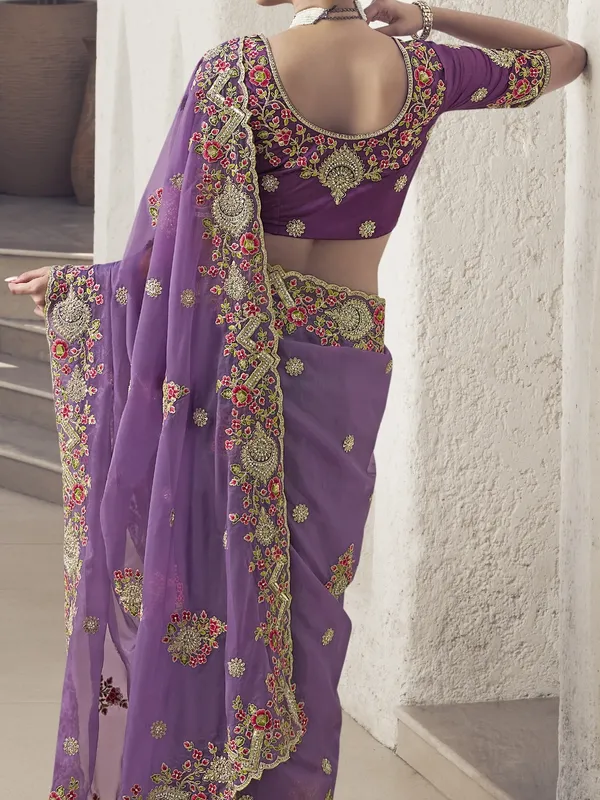 Purple_Raw_Silk_Embellished_Bollywood_Saree_With_Unstitched_Blouse_For_Women