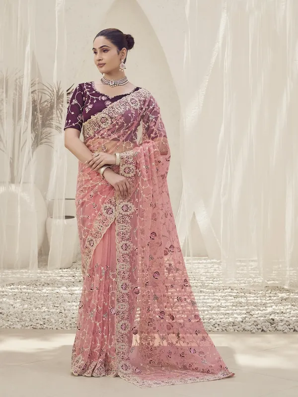 Purple_Net_Embellished_Bollywood_Saree_With_Unstitched_Blouse_For_Women