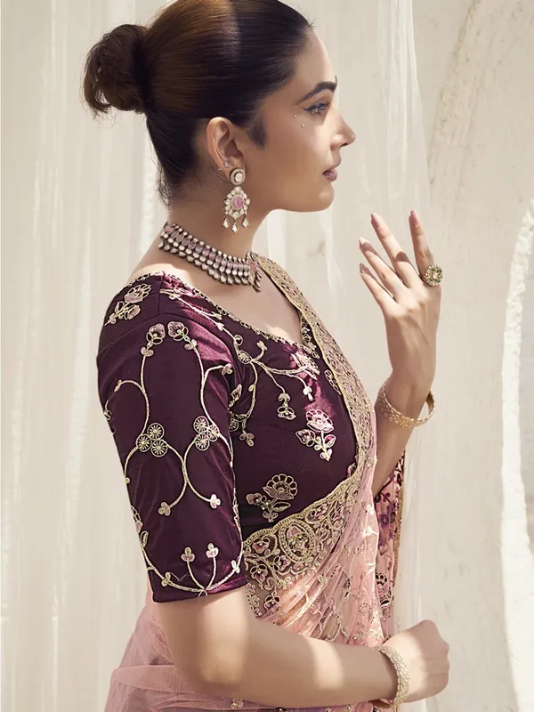Pink_Net_Embellished_Bollywood_Saree_With_Unstitched_Blouse_For_Women