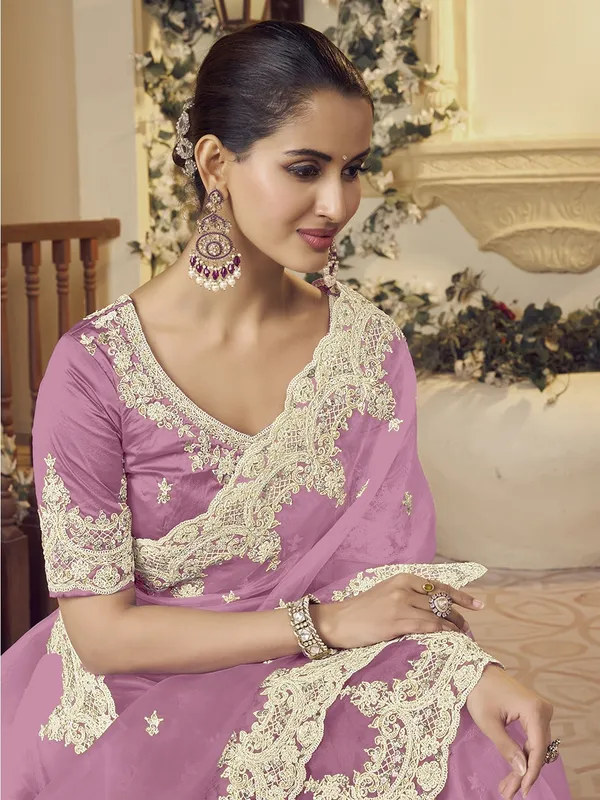 Purple_Raw_Silk_Embellished_Bollywood_Saree_With_Unstitched_Blouse_For_Women