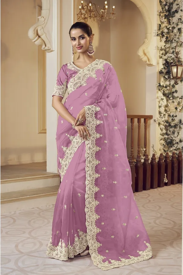 Purple_Raw_Silk_Embellished_Bollywood_Saree_With_Unstitched_Blouse_For_Women