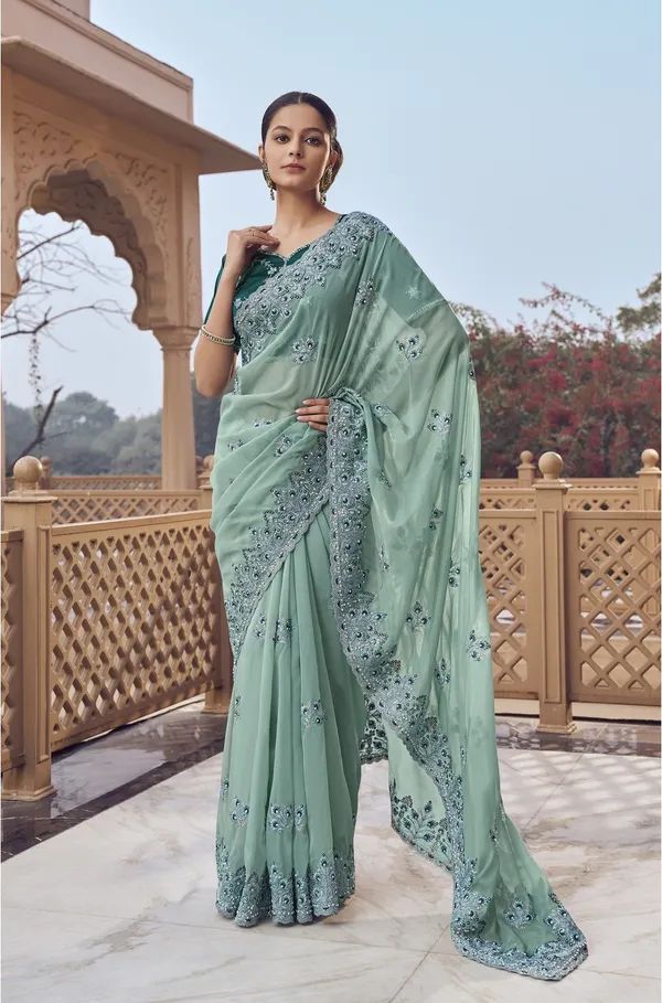 Light_Green_Organza_Embellished_Bollywood_Saree_With_Unstitched_Blouse_For_Women