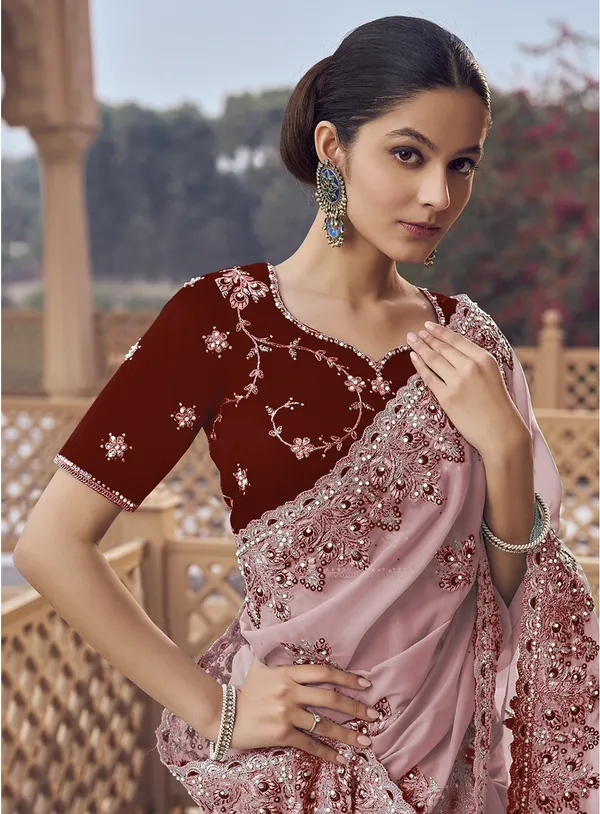 Pink_Organza_Embellished_Bollywood_Saree_With_Unstitched_Blouse_For_Women