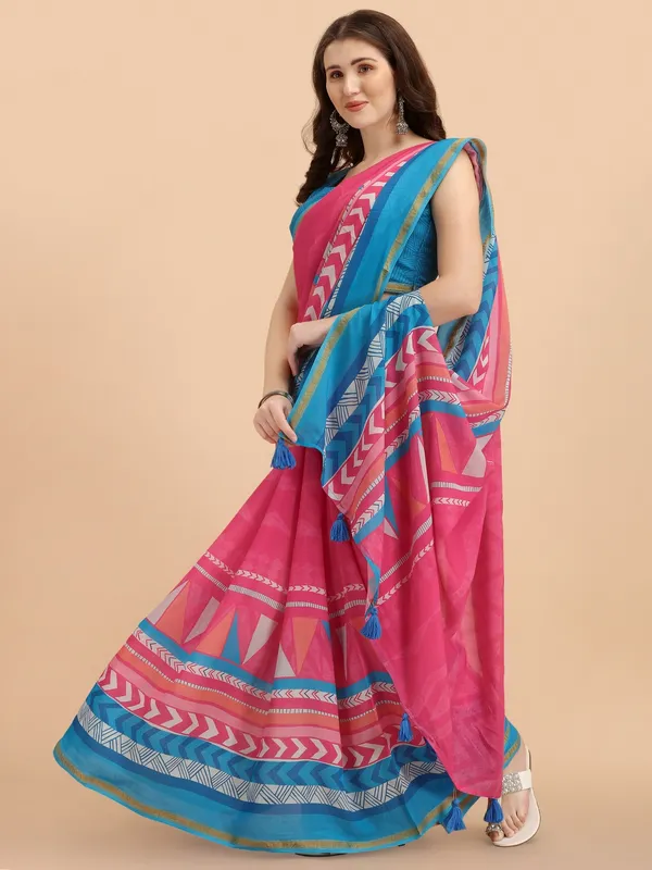 Suha_Womens_Fashion_Ethnic_Pink_Color_Saree