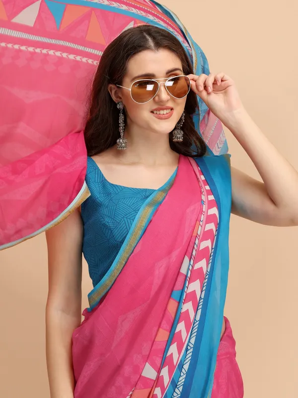 Suha_Womens_Fashion_Ethnic_Pink_Color_Saree
