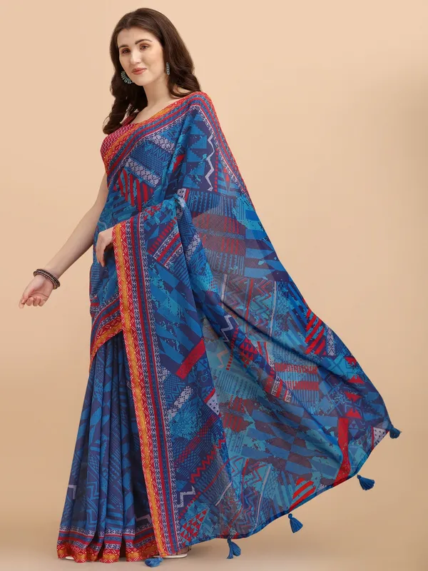 Suha_Womens_Fashion_Ethnic_Blue_Color_Saree