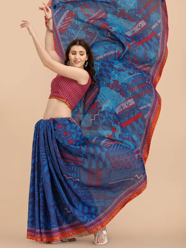 Suha_Womens_Fashion_Ethnic_Blue_Color_Saree