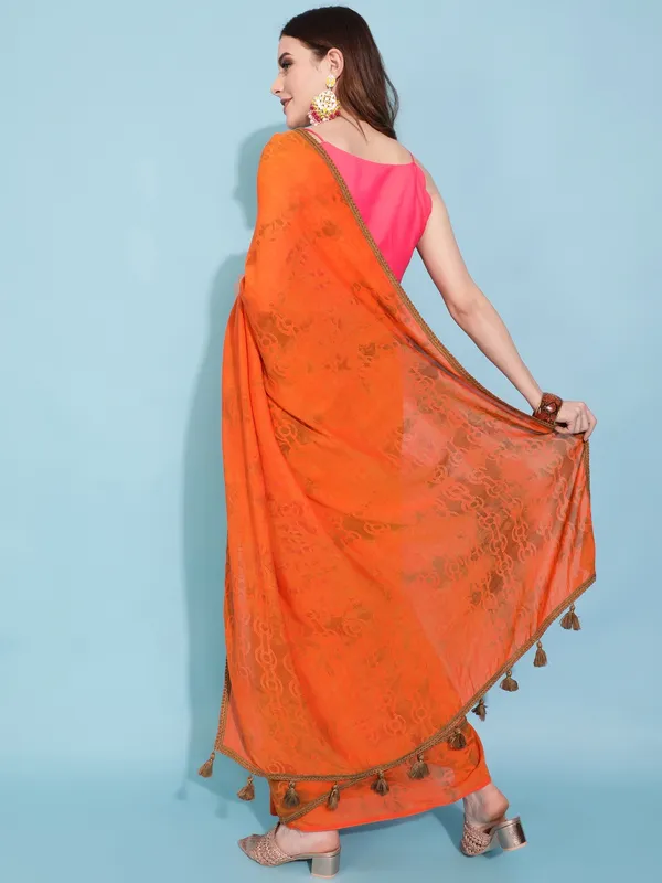 Suha_Womens_Fashion_Ethnic_Orange_Color_Saree