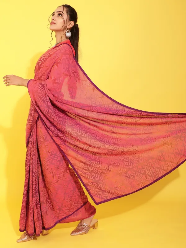 Suha_Womens_Fashion_Ethnic_Orange_Color_Saree