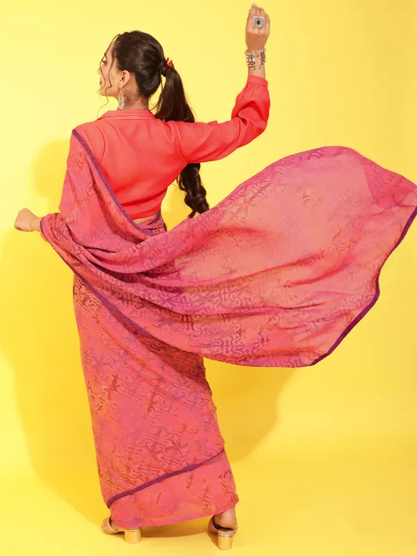Suha_Womens_Fashion_Ethnic_Orange_Color_Saree