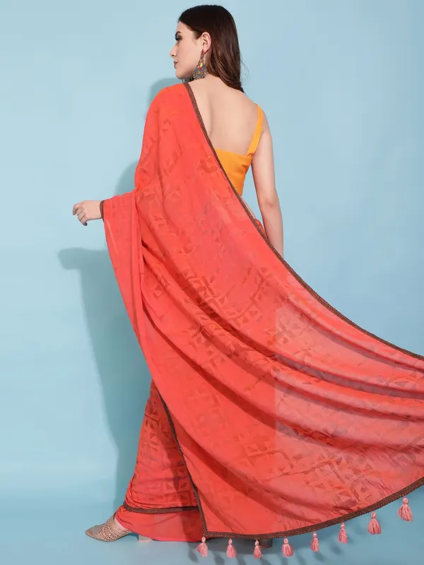 Suha_Womens_Fashion_Ethnic_Orange_Color_Saree