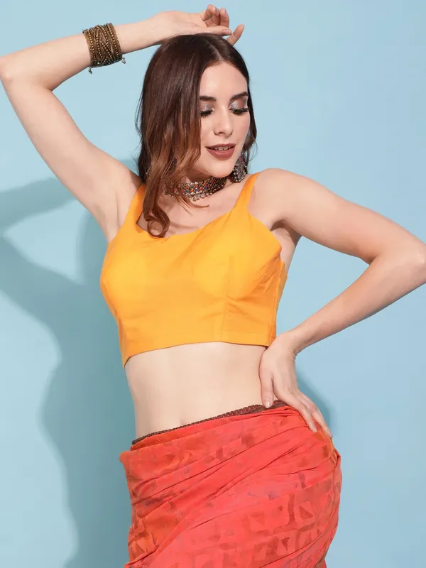 Suha_Womens_Fashion_Ethnic_Orange_Color_Saree