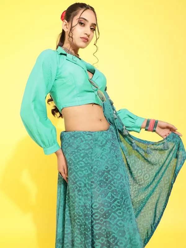 Suha_Womens_Fashion_Ethnic_Green_Color_Saree