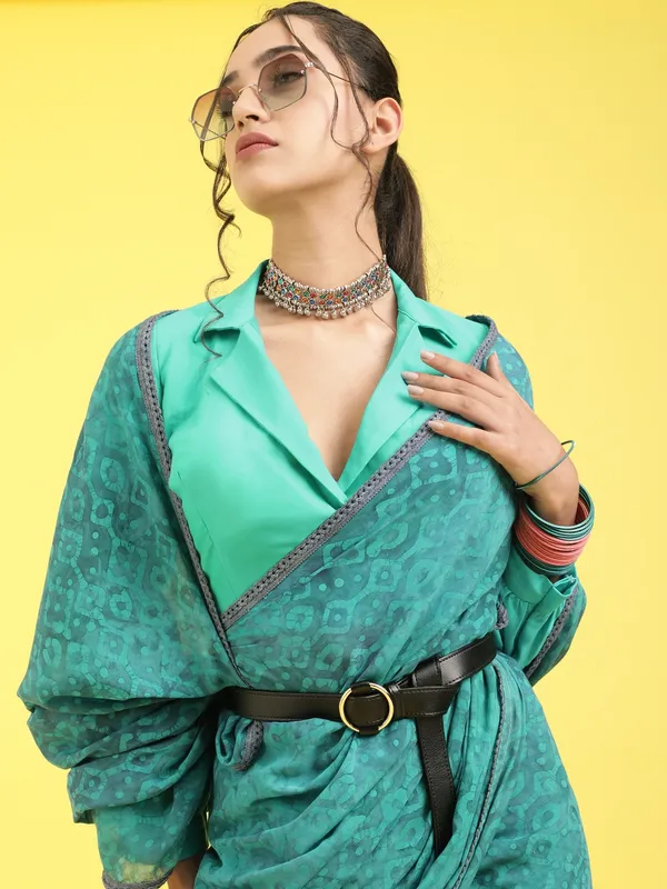 Suha_Womens_Fashion_Ethnic_Green_Color_Saree