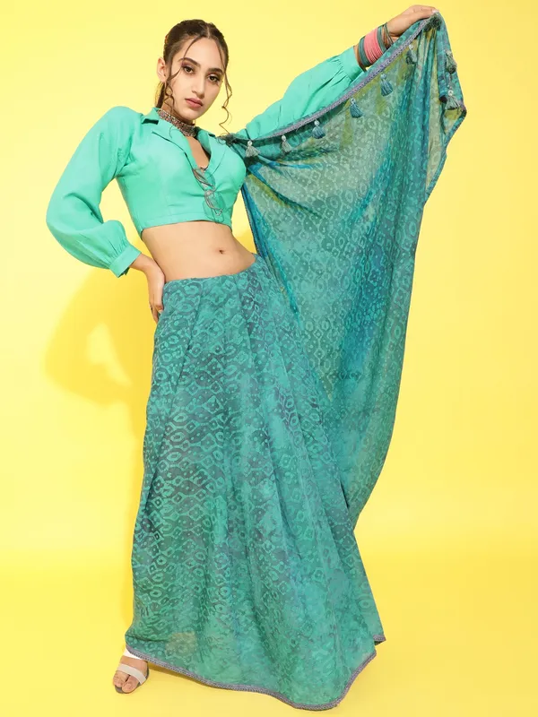 Suha_Womens_Fashion_Ethnic_Green_Color_Saree