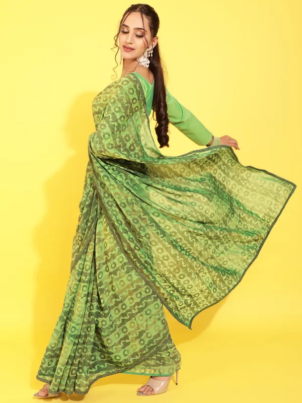 Suha_Womens_Fashion_Ethnic_Green_Color_Saree