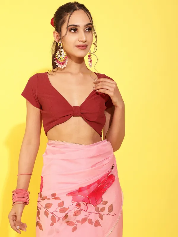 Suha_Womens_Fashion_Ethnic_Pink_Color_Saree