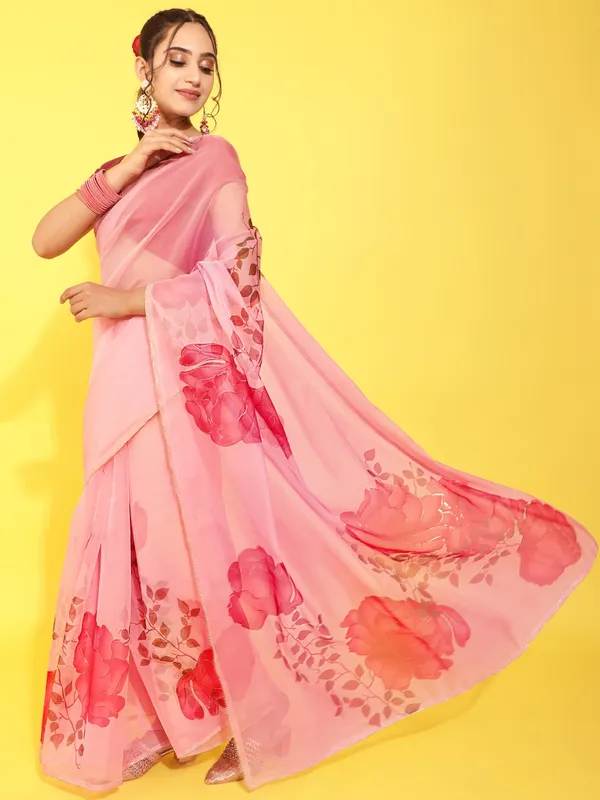Suha_Womens_Fashion_Ethnic_Pink_Color_Saree