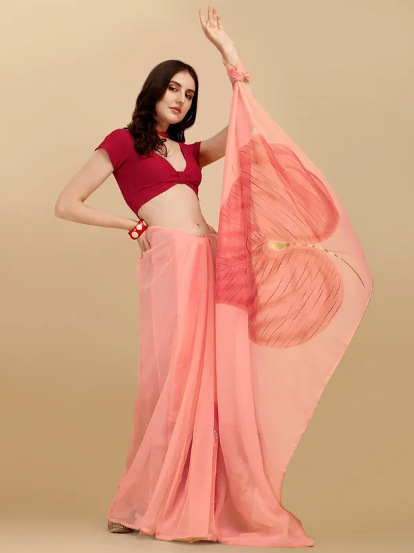 Suha_Womens_Fashion_Ethnic_Peach_Color_Saree