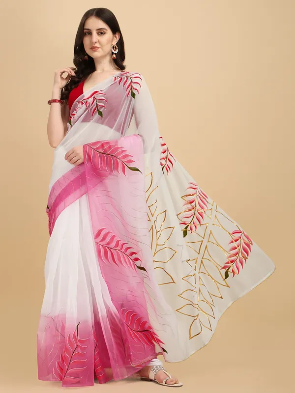 Suha_Womens_Fashion_Ethnic_White_Color_Saree