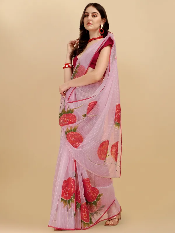 Suha_Womens_Fashion_Ethnic_Pink_Color_Saree