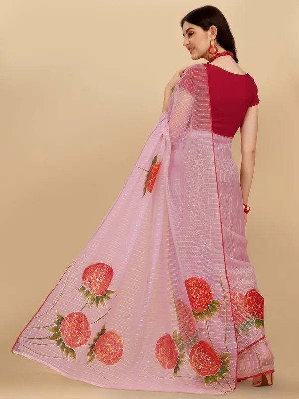 Suha_Womens_Fashion_Ethnic_Pink_Color_Saree