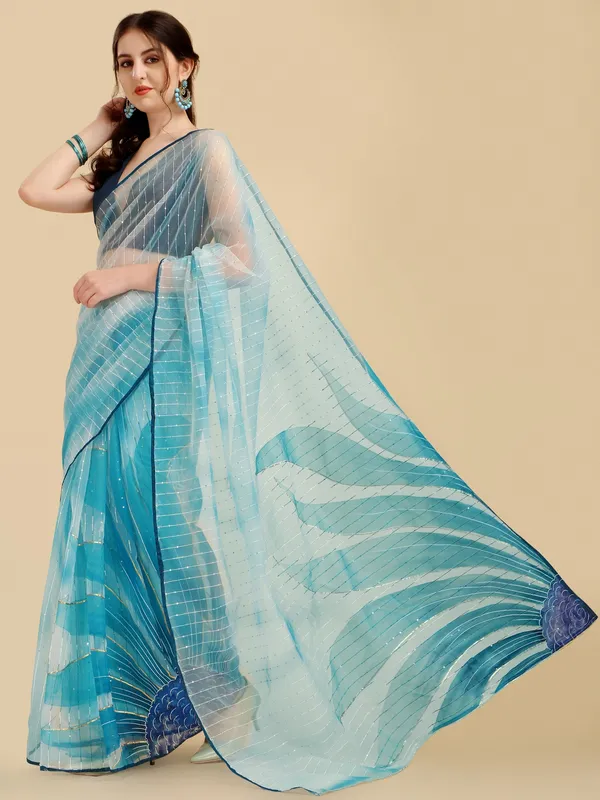 Suha_Womens_Fashion_Ethnic_Blue_Color_Saree